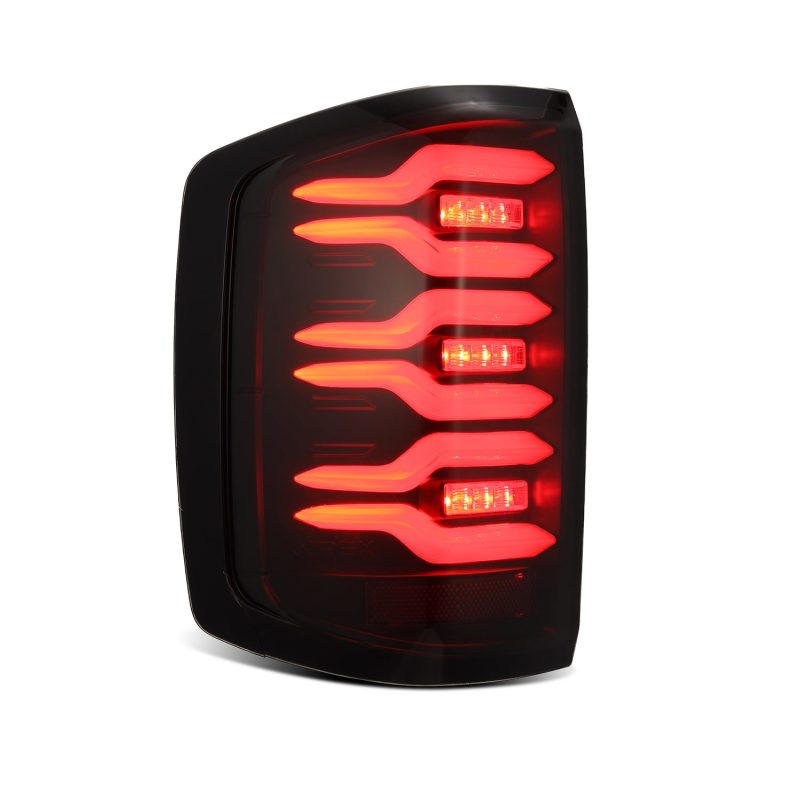 AlphaRex 14-18 Chevrolet Silverado Luxx-Series LED Tail Lights Black w/Activ Light/Seq Signal AlphaRex 14-18 Chevrolet Silverado Luxx-Series LED Tail Lights Black w/Activ Light/Seq Signal