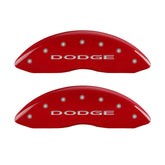 MGP 4 Caliper Covers Engraved Front & Rear With out stripes/Dodge Red finish silver ch