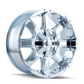 Mayhem 8030 Chaos 18x9 / 5x139.7 BP / 18mm Offset / 108mm Hub Chrome Wheel