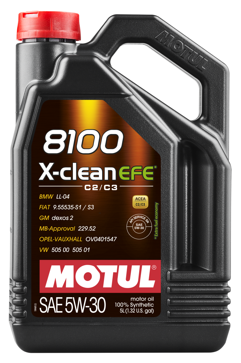 Motul 5L Synthetic Engine Oil 8100 5W30 X-Clean EFE Motul 5L Synthetic Engine Oil 8100 5W30 X-Clean EFE