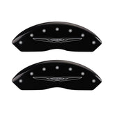 MGP 4 Caliper Covers Engraved Front & Rear Style 2/Chrysler Wing Black finish silver ch
