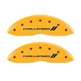 MGP 4 Caliper Covers Engraved F & R Stripes/Challenger Yellow Finish Black Char 2006 Dodge Charger