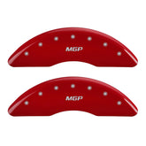 MGP Set of 4 Caliper Covers, Engraved Front and Rear: Red Powder Coat Finish, Silver Characters.