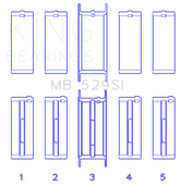 King Ford V8 221 Main Bearing Set