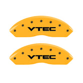 MGP 4 Caliper Covers Engraved Front & Rear Vtech Yellow Finish Black Char 1999 Acura RL