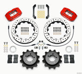 Wilwood Dynapro Radial Rear Kit 12.88in Drilled Red 2006-2007 Subaru WRX w/Lines