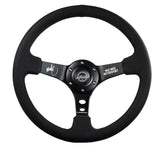 NRG Reinforced Steering Wheel (3in. Deep) Mad Mike /5mm Spoke/ Alcantara Finish/ Black Stitching