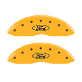 MGP 4 Caliper Covers Engraved Front & Rear Oval Logo/Ford Yellow Finish Black Char 2011 Ford F-150