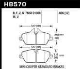 Hawk 07-15 Mini Cooper DTC-30 Race Front Brake Pads