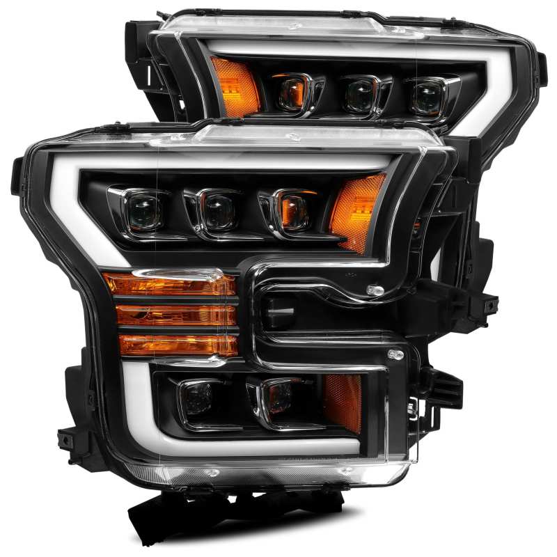 AlphaRex 17-20 Ford Raptor NOVA LED Proj Headlights Plank Style Matte Black w/Activ Light/Seq Signal AlphaRex 17-20 Ford Raptor NOVA LED Proj Headlights Plank Style Matte Black w/Activ Light/Seq Signal