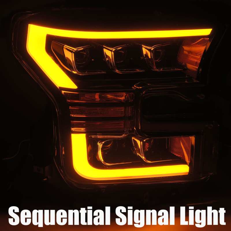 AlphaRex 17-20 Ford Raptor NOVA LED Proj Headlights Plank Style Matte Black w/Activ Light/Seq Signal AlphaRex 17-20 Ford Raptor NOVA LED Proj Headlights Plank Style Matte Black w/Activ Light/Seq Signal