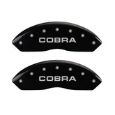 MGP 4 Caliper Covers Engraved Front & Rear Cobra Black finish silver ch