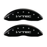 MGP 4 Caliper Covers Engraved Front & Rear i-Vtec Black finish silver ch