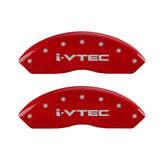 MGP 4 Caliper Covers Engraved Front & Rear i-Vtec Red finish silver ch