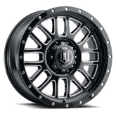 ICON Alpha 20x9 8x180 12mm Offset 5.5in BS Gloss Black Milled Spokes Wheel