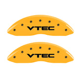 MGP 4 Caliper Covers Engraved Front & Rear Vtech Yellow finish black ch