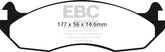 EBC 99 Hummer H1 Alpha 6.6 TD Greenstuff Rear Brake Pads