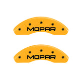MGP 4 Caliper Covers Engraved Front & Rear MOPAR Yellow finish black ch