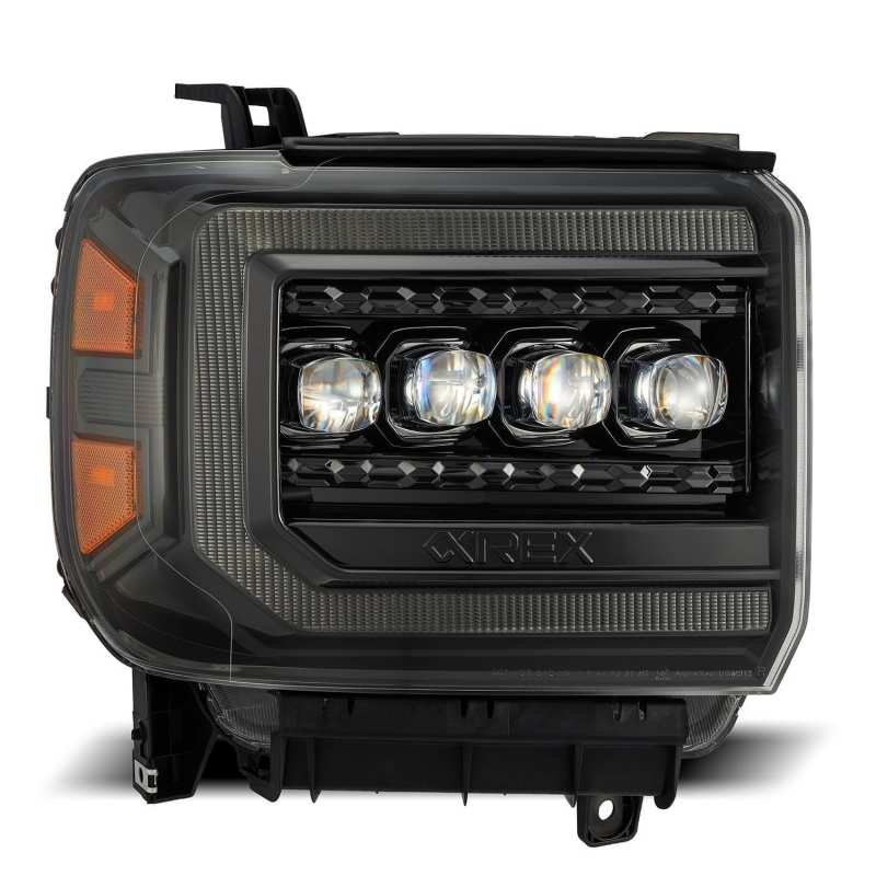 AlphaRex 14-18 GMC Sierra NOVA LED Proj Headlights Plnk Style Alpha Blk w/Activ Light/Seq Signal/DRL AlphaRex 14-18 GMC Sierra NOVA LED Proj Headlights Plnk Style Alpha Blk w/Activ Light/Seq Signal/DRL