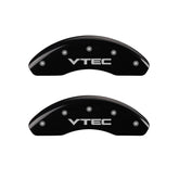 MGP Front set 2 Caliper Covers Engraved Front Vtec Black finish silver ch