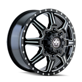 Mayhem 8101 Monstir 20x8.25 / 8x170 BP / 127mm Offset / 124.9mm Hub Front Black/Milled Spokes Wheel