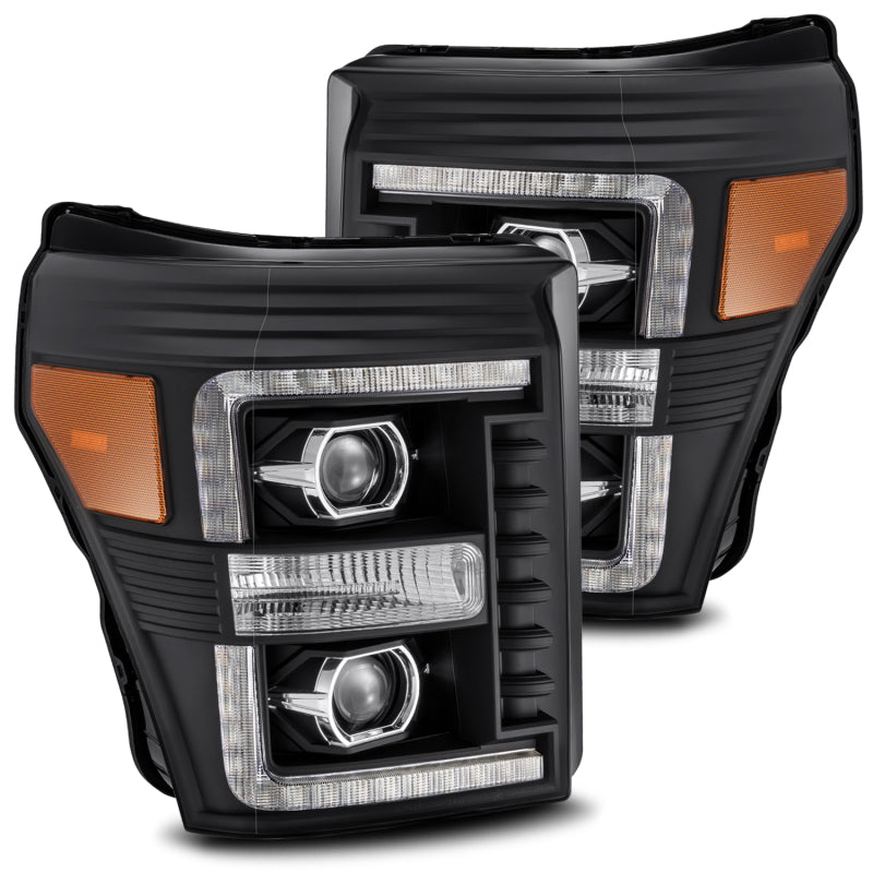 AlphaRex 11-16 Ford F-350 SD LUXX LED Proj Headlights Plank Style Black w/Activ Light/Seq Signal AlphaRex 11-16 Ford F-350 SD LUXX LED Proj Headlights Plank Style Black w/Activ Light/Seq Signal