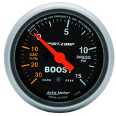 Autometer Sport-Comp 52mm Electronic Full Sweep 30 In Hg.-Vac./15 PSI Boost Gauge