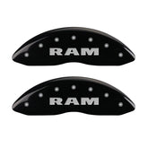 MGP 4 Caliper Covers Engraved Front RAM Engraved Rear RAMHEAD Black finish silver ch