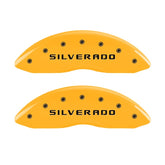 MGP 2 Caliper Covers Eng Front Silverado Yellow Finish Blk Char 05 Chevy Silverado 1500