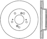 StopTech 97-01 Acura Integra Cryo Slotted Front Right Sport Brake Rotor