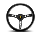 Momo Prototipo Steering Wheel 350 mm - Black Leather/Wht Stitch/Black Spokes