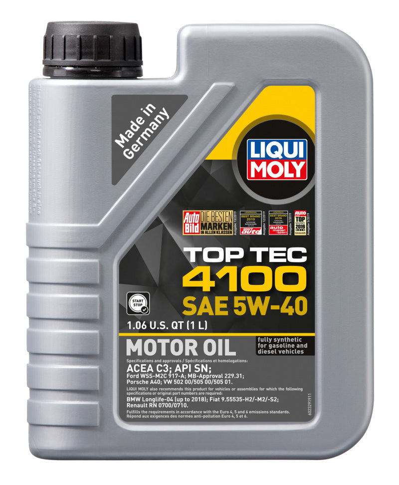 LIQUI MOLY 1L Top Tec 4100 Motor Oil SAE 5W40 LIQUI MOLY 1L Top Tec 4100 Motor Oil SAE 5W40
