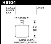 Hawk DTC-80 Wilwood DL Single Outlaw w/ 0.156in Center Hole Race Brake Pads