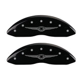 MGP 4 Caliper Covers Engraved Front & Rear Style 1/Chrysler Wing Black finish silver ch