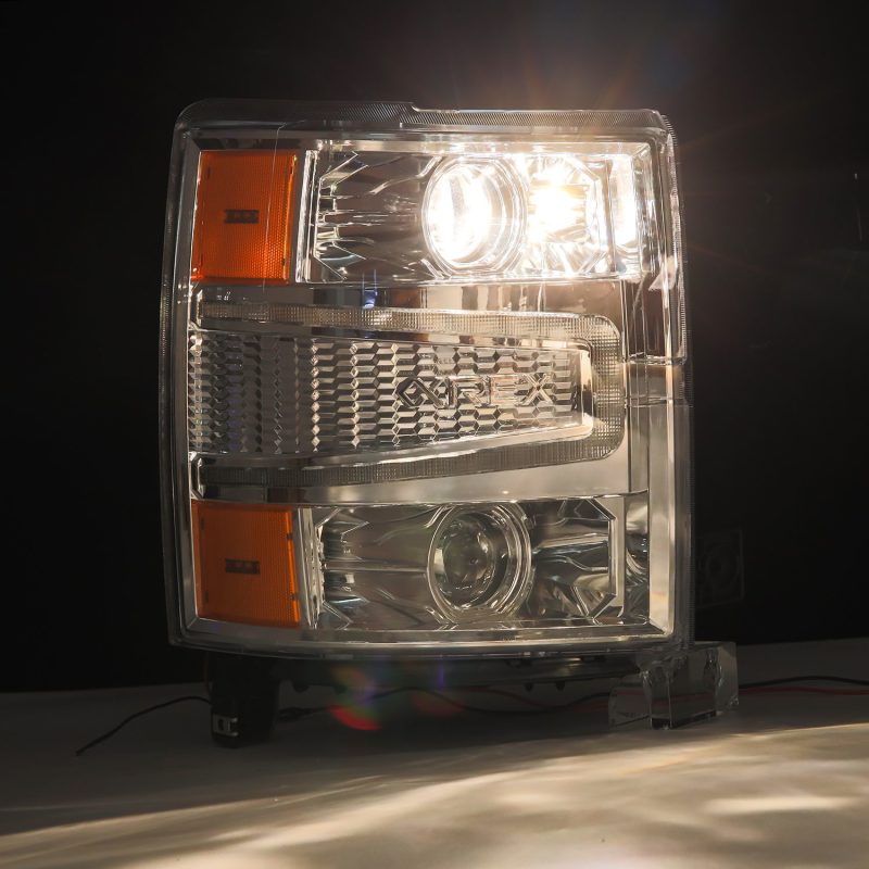 AlphaRex 14-15 Chevy 1500 PRO-Series Projector Headlights Chrome w/Sequential Signal &  DRL AlphaRex 14-15 Chevy 1500 PRO-Series Projector Headlights Chrome w/Sequential Signal &  DRL