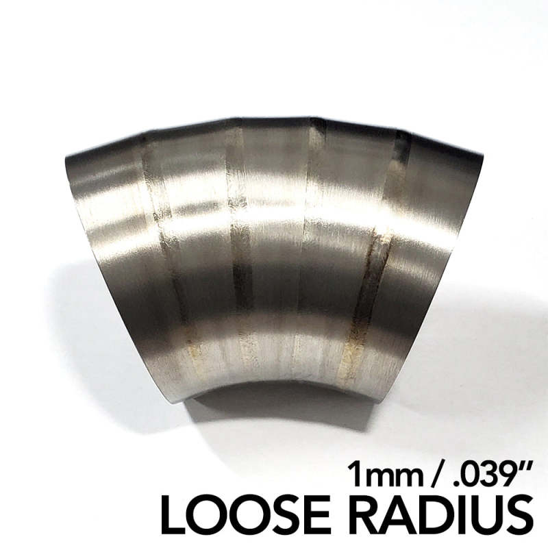 Ticon Industries 2.5in Dia 1.5D Loose Rad 90Deg Bend 1mm/.039in Pre Welded Titanium Pie Cut - 10pk Ticon Industries 2.5in Dia 1.5D Loose Rad 90Deg Bend 1mm/.039in Pre Welded Titanium Pie Cut - 10pk