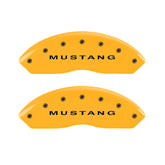 MGP 4 Caliper Covers Engraved Front Mustang - Engraved Rear S197/GT - Yel Finish Blk Characters