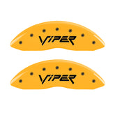 MGP 4 Caliper Covers Engraved Front Viper Rear Snake Yellow Finish Black Char 2002 Dodge Viper