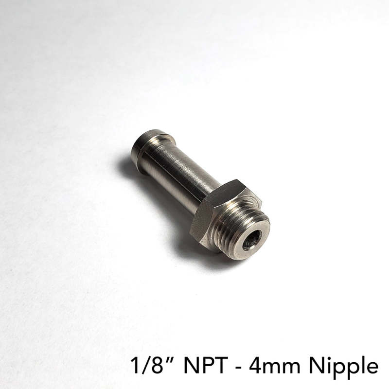 Ticon Industries 4mm Nipple Type 32mm OAL 1/8in NPT Fitting Ticon Industries 4mm Nipple Type 32mm OAL 1/8in NPT Fitting
