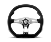 Momo Trek RSteering Wheel - Trek R/350 mm mmeter - Black AirLeather/Brshd Al Spokes