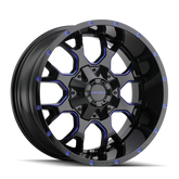 Mayhem 8015 Warrior 18x9 / 6x135 BP / -12mm Offset / 106mm Hub Black w/ Prism Blue Wheel