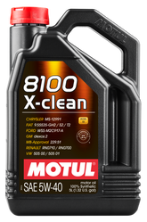 Motul 5L Synthetic Engine Oil 8100 5W40 X-CLEAN C3 -505 01-502 00-505 00-LL04