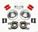Wilwood D154 P/S Park Brake Kit Red Jeep Dana 35 2.56 Off 5-lug w/ lines