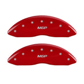 MGP Front set 2 Caliper Covers Engraved Front MGP Red finish silver ch
