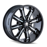 Mayhem 8102 Beast 18x9 / 8x165.1 BP / -12mm Offset / 130.8mm Hub Black w/ Milled Spokes Wheel
