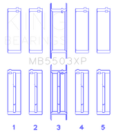 King Ford 351ci Cleveland V8 (Size 001) Tri-Metal Performance Main Bearing Set