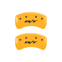 MGP Front set 2 Caliper Covers Engraved Front With out stripes/Dodge Black finish silver ch