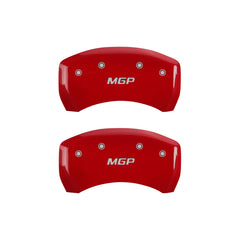MGP 4 Caliper Covers Engraved Front & Rear MGP Red Finish Silver Characters 2019 Cadillac XT5
