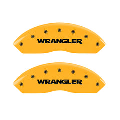 MGP 4 Caliper Covers Engraved Front & Rear WRANGLER Yellow finish black ch