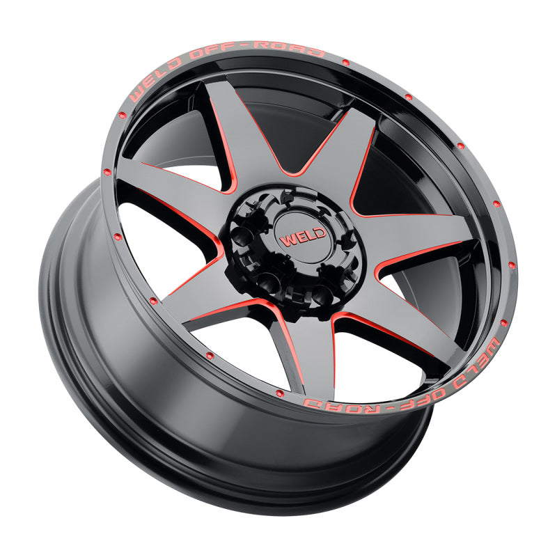 Weld Off-Road W110 20X10 Retaliate 5X127 5X139.7 ET-18 BS4.75 Gloss Black MIL Red 87.1